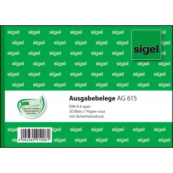 Biznesa veidlapa Sigel AG615 – A6, zaļa un rozā, 50 loksnes