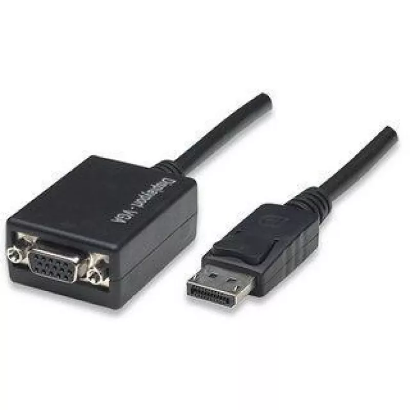 Techly DisplayPort DP uz VGA adapteris M F IADAP DSP-250, 0.07 m, DisplayPort, 2 x VGA (D-Sub), vīrietis, sieviete, 1920 x 1200 pikseļi