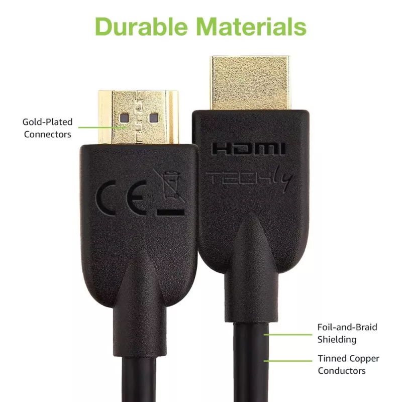 Techly ICOC HDMI2-4-020T HDMI kabelis 2 m HDMI Type A (Standarta) Melns