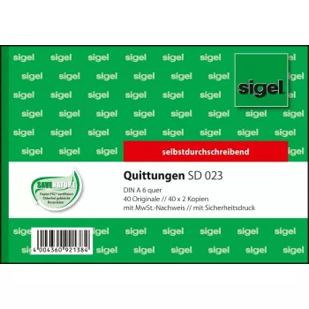 Biznesa veidlapa Sigel SD023 Zaļa A6 120 loksnes