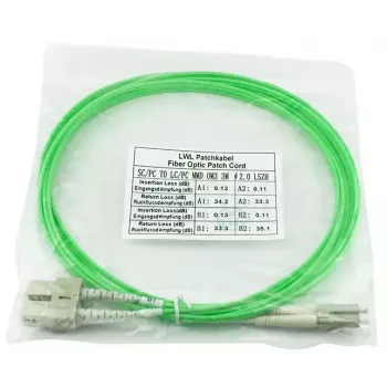 Šķiedru optikas kabelis BlueOptics SFP3132GU3MK LC SC OM5 3 m Piparmētra
