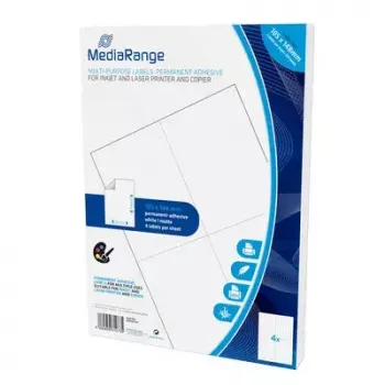 Pašlīmējošās etiķetes MediaRange MRINK143, 200 gab., 105 x 148 mm, baltas