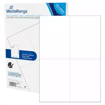 Pašlīmējošās etiķetes MediaRange MRINK143, 200 gab., 105 x 148 mm, baltas