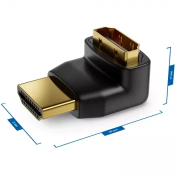 Techly HDMI adapteris M / F leņķveida L IADAP HDMI-L, HDMI, melns