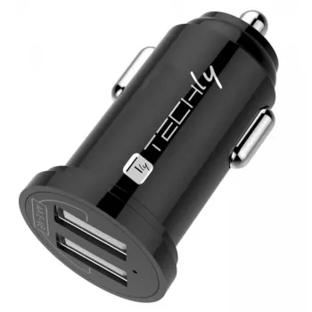 Techly Mini Auto Lādētājs 2 USB-A Porti 24W / 4.8A Melns