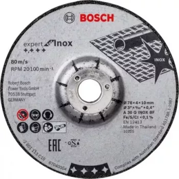 Bosch Expert for Inox slīpēšanas diski, 76 x 4 x 10 mm, 2 gab.