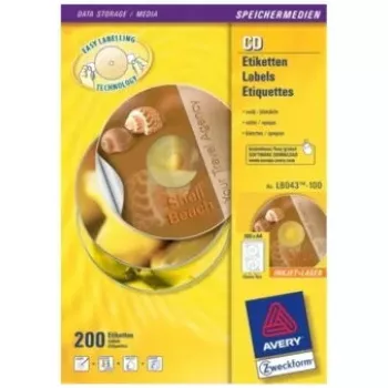 CD uzlīmes Avery L6043-100 (caurspīdīgas, matētas, 200 gab.)