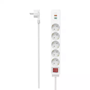 Hama 00223186 pagarinātājs 1.4 m 5 AC kontaktligzdas Balts