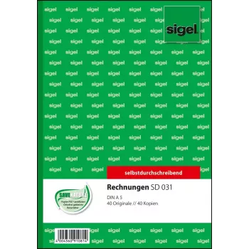 Sigel SD031 biznesa veidlapa Zaļa A5 80 lapas