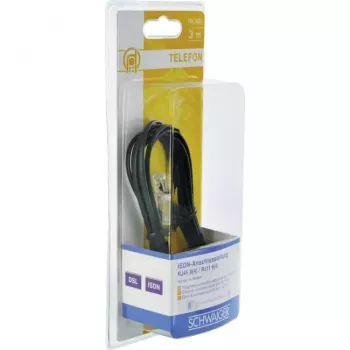 Tīkla kabelis Schwaiger 3,0m RJ-11 - RJ-45 3m Melns