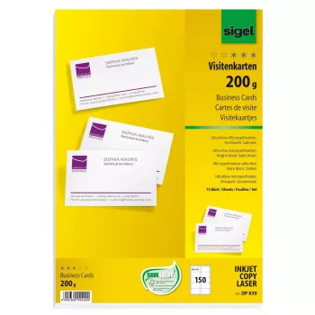 Biznesa kartītes Sigel DP839 Laser/Inkjet Baltas