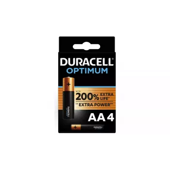 Duracell Optimum AA baterijas (4 iepakojumā) vienreizējās lietošanas