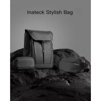 Plecu soma Inateck LB03014 — unisex poliesters 900D, rāvējslēdzējs, 4 L, melna