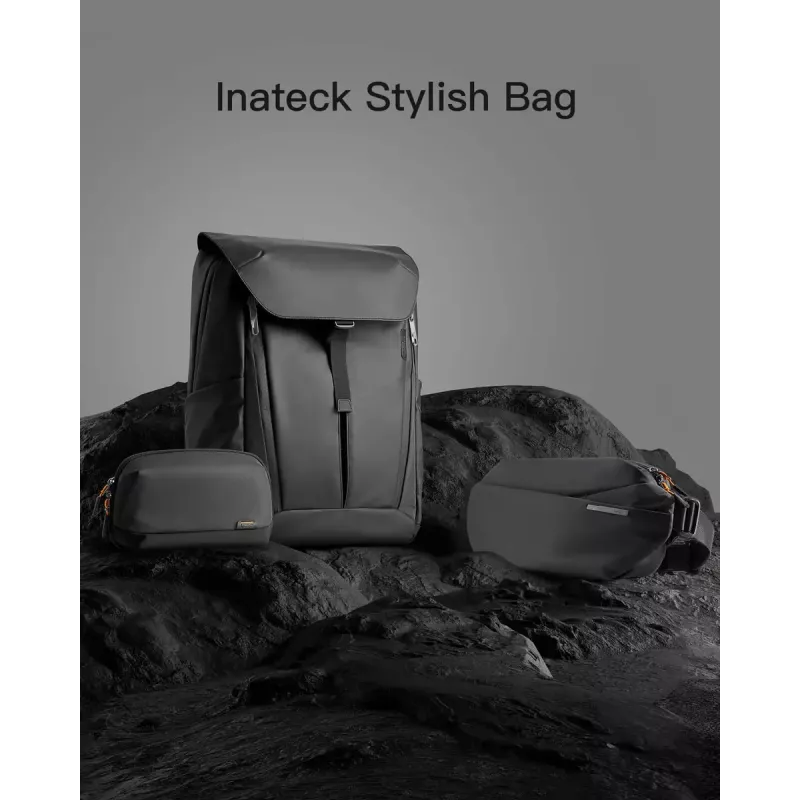 Plecu soma Inateck LB03014 — unisex poliesters 900D, rāvējslēdzējs, 4 L, melna