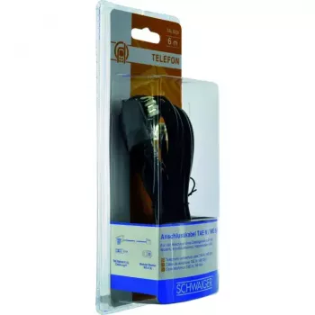 Telefona kabelis RJ-11 Schwaiger TAL6236533 6.0m TAE-N Melns