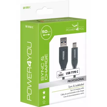 USB kabelis Schwaiger LK 050 C USB 3.2 Gen 2 0.5m USB A USB C Melns