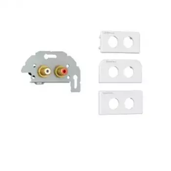Kindermann Konnect Design Click 2x RCA Audio L/R ligzdu modulis, pelēks/balts (7456000410)