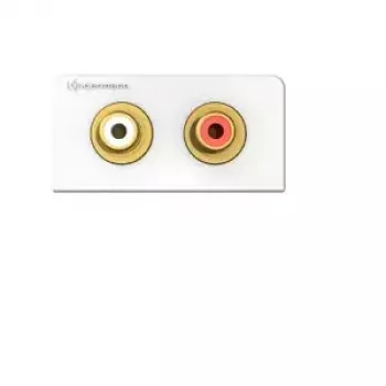 Kindermann Konnect Design Click 2x RCA Audio L/R ligzdu modulis, pelēks/balts (7456000410)