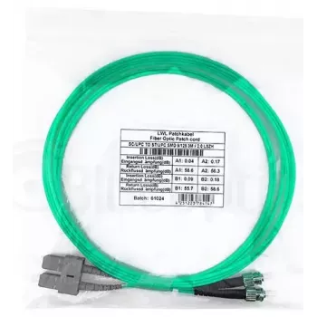 Šķiedru optikas kabelis BlueOptics SFP3233EU0.5MK SC ST OM3 0,5 m Aqua