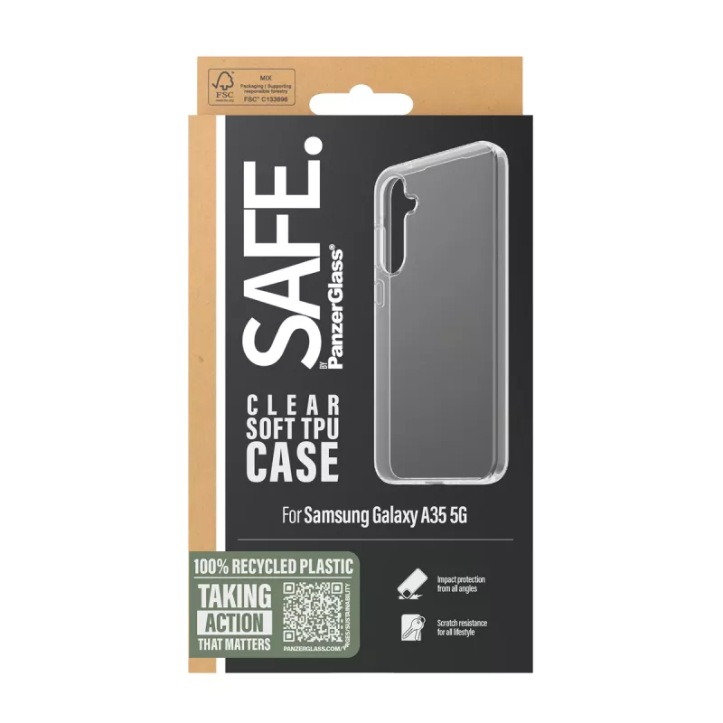 PanzerGlass SAFE. by ® TPU Maciņš Samsung Galaxy A35 5G | Caurspīdīgs