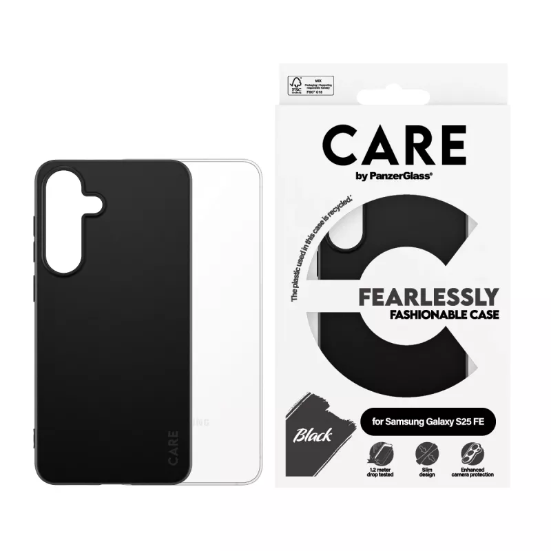 PanzerGlass CARE™ by ® TPU Macīgs Vāciņš Melns Samsung Galaxy S25 FE 5G