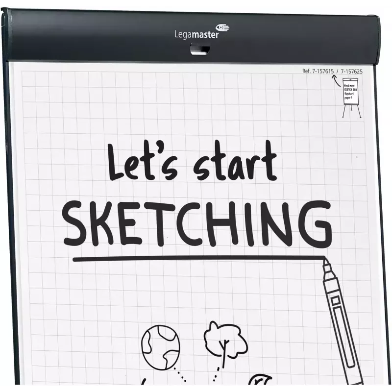Legamaster SKETCH PRO mobilais flīpčarts ar zvaigznes formas pamatni un 5 riteņiem