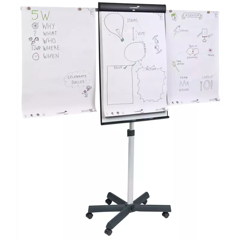 Legamaster SKETCH PRO mobilais flīpčarts ar zvaigznes formas pamatni un 5 riteņiem