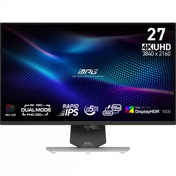 MSI MPG 274URDFWDE E16M 27 collu 4K Ultra HD LED monitors, melns/balts