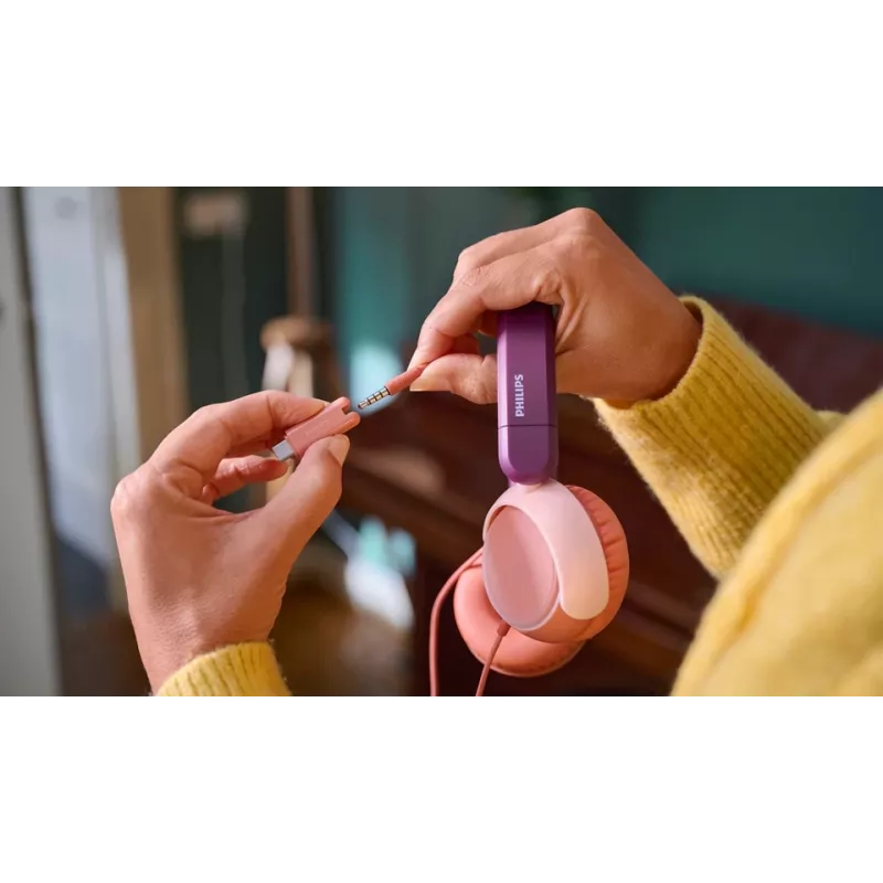 Philips 2000 sērijas TAK2000MP/00 bērnu austiņas, vadu, USB-C, oranža/violeta/rozā