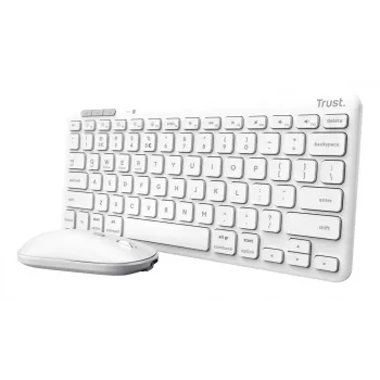 Bezvadu tastatūras un peles komplekts TRUST Lyra Mini Wireless QWERTZ (RF + Bluetooth) Balts, vācu izkārtojums