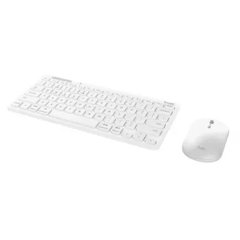 Bezvadu tastatūras un peles komplekts TRUST Lyra Mini Wireless QWERTZ (RF + Bluetooth) Balts, vācu izkārtojums