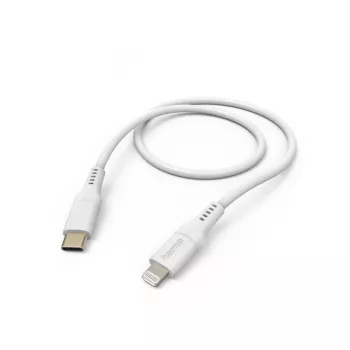 Hama Flexible 1.5 m Balts kabelis Lightning – USB-C