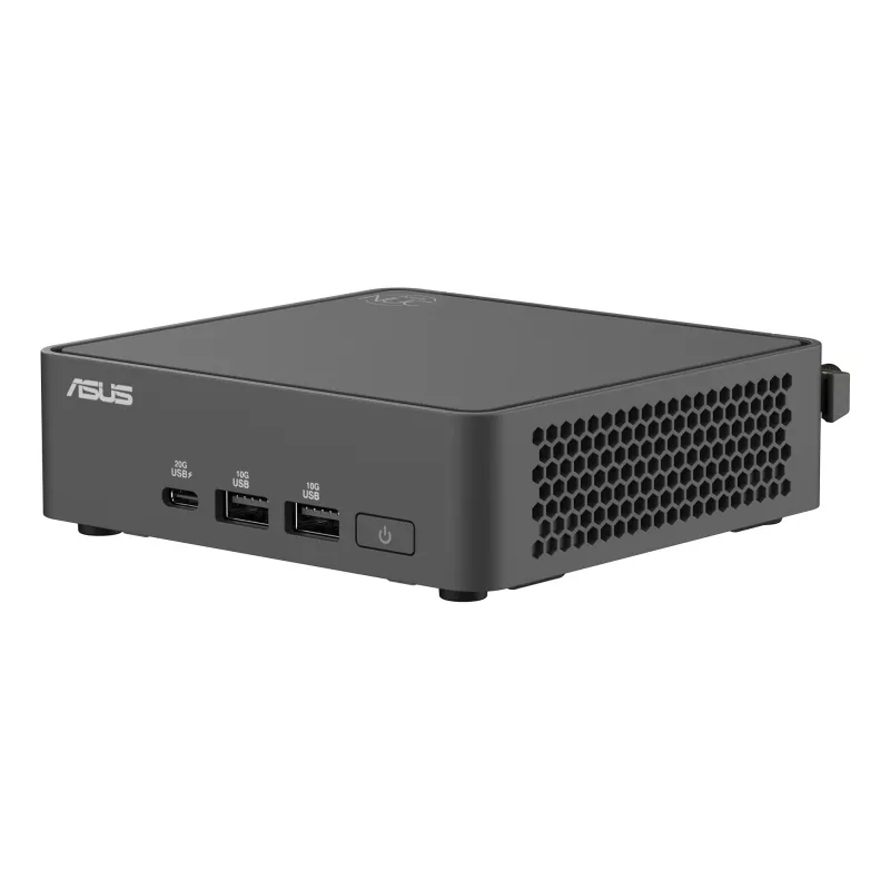 Mini-PC barebone ASUS NUC 15 Pro Slim Kit RNUC15CRKI300000 — Core 3 100U līdz 4.7 GHz, bez RAM, Intel Graphics, Wi‑Fi 6/7, Bluetooth 5.4, 1Gb + 2.5Gb Ethernet, melns
