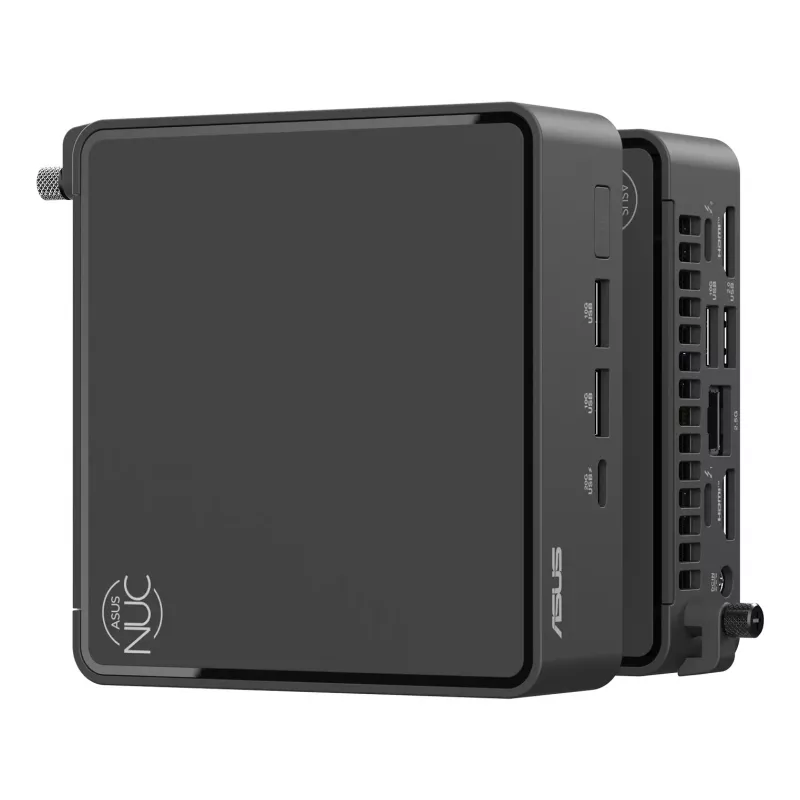 Mini-PC barebone ASUS NUC 15 Pro Slim Kit RNUC15CRKI300000 — Core 3 100U līdz 4.7 GHz, bez RAM, Intel Graphics, Wi‑Fi 6/7, Bluetooth 5.4, 1Gb + 2.5Gb Ethernet, melns