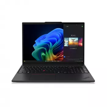 Portatīvais dators Lenovo ThinkPad T16 Gen 4 (AMD) — 16 collu WUXGA, AMD Ryzen AI 7 350 2GHz, 64GB DDR5, 1TB SSD, Windows 11 Pro, Melns