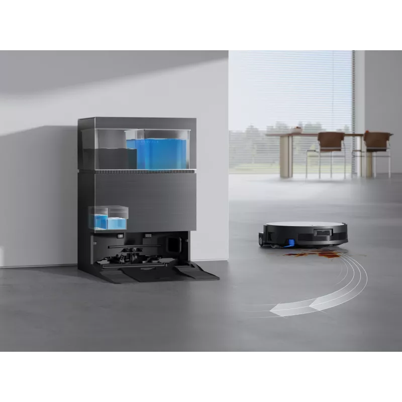Robotputekļsūcējs Ecovacs Deebot X11 Pro Omni — melns, Li-Ion 6400 mAh, 206 min darbības laiks, 0,22 L putekļu tvertne, bāzes stacija 2,5 L