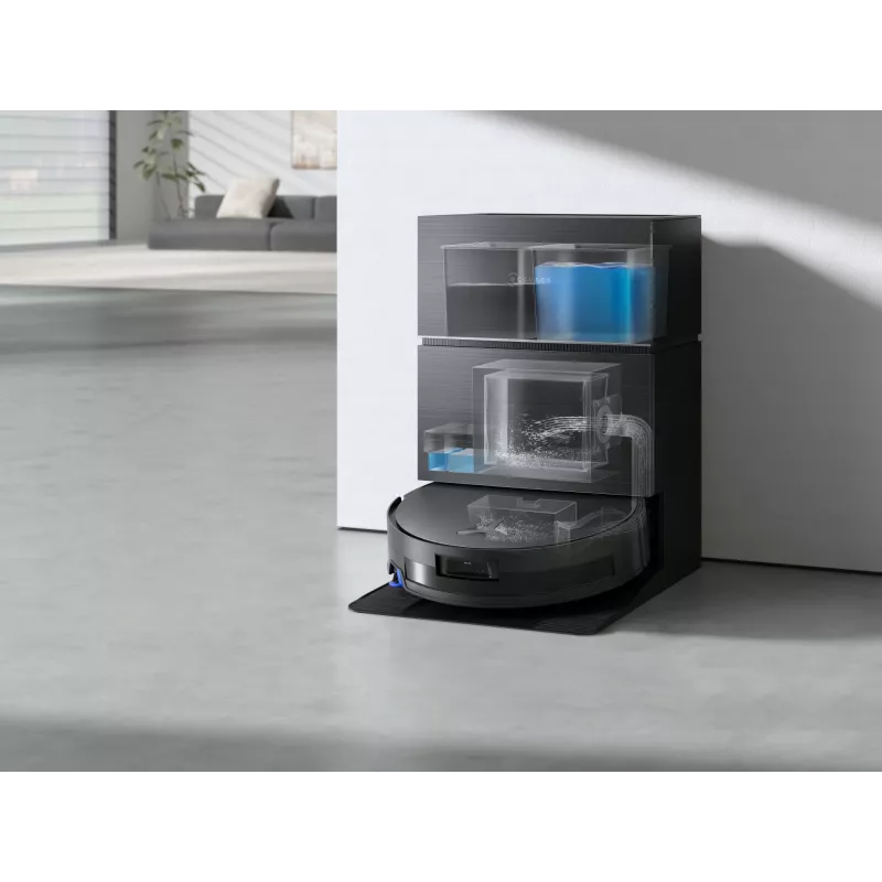 Robotputekļsūcējs Ecovacs Deebot X11 Pro Omni — melns, Li-Ion 6400 mAh, 206 min darbības laiks, 0,22 L putekļu tvertne, bāzes stacija 2,5 L