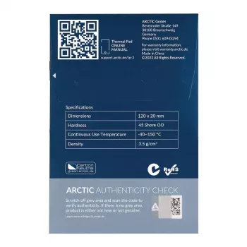 ARCTIC TP-3 Premium Performance Termopalikts 120 x 20 mm, 1 mm