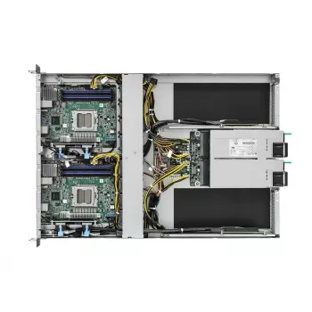 Servera barebone ASRock 1U2N2G-AM5/2T — LGA 1718, DDR5 līdz 48GB, 10Gb Ethernet, Aspeed AST2600, 1600W barošanas bloks