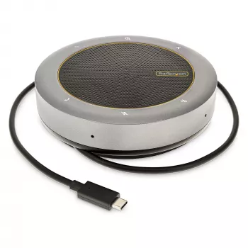 StarTech.com USB-C skaļruņu un mikrofona dokstacija, portatīvā konferences skaļruņa un audio doka, USB-C uz VGA/4K HDMI, 2x USB-A centrmezgls, mikrofons/skaļrunis, Teams/Zoom/softphone skaļrunis