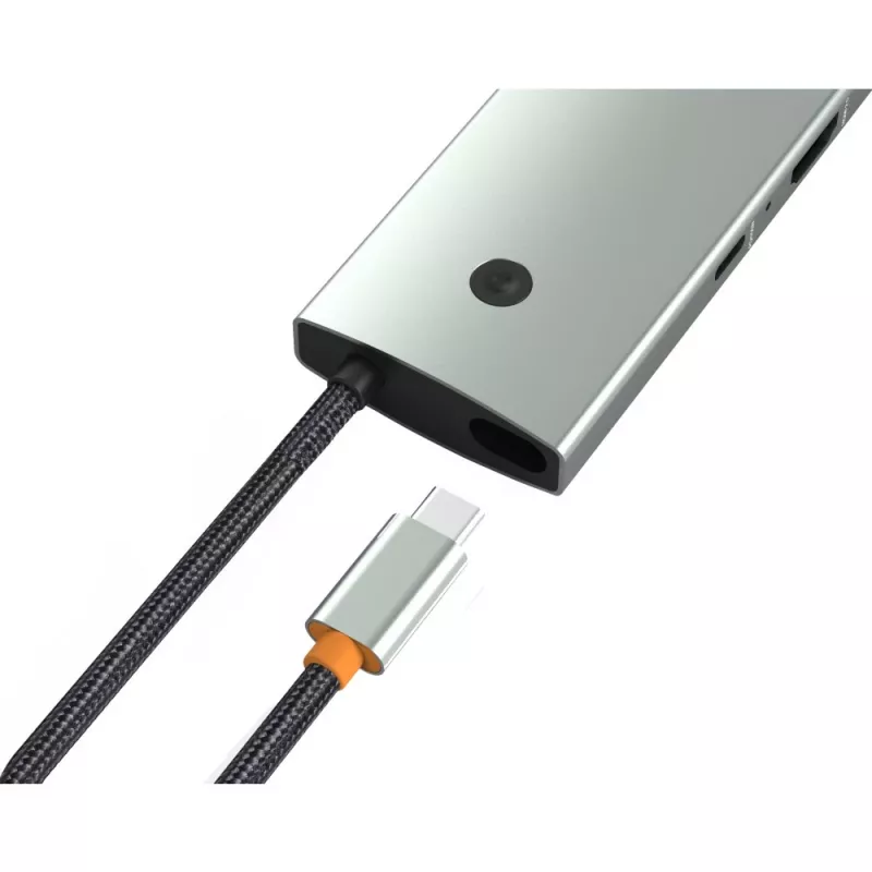 Techly IUSB32C-HUB6HPDI USB-C centrmezgls 6 portu, 4K HDMI, Ethernet, alumīnija korpuss