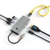 Techly IUSB32C-HUB6HPDI USB-C centrmezgls 6 portu, 4K HDMI, Ethernet, alumīnija korpuss