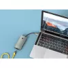 Techly IUSB32C-HUB6HPDI USB-C centrmezgls 6 portu, 4K HDMI, Ethernet, alumīnija korpuss