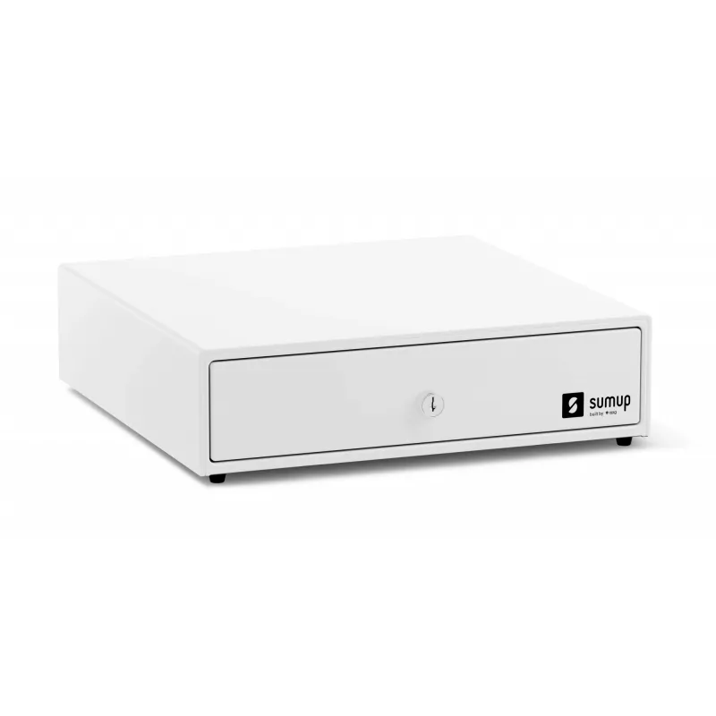 Naudas kase SumUp Cash Drawer — plastmasas un tērauda korpuss, balta, 330×340×100 mm, 5 kg