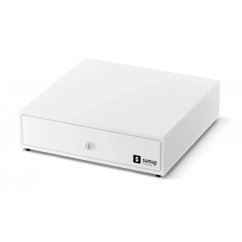 Naudas kase SumUp Cash Drawer — plastmasas un tērauda korpuss, balta, 330×340×100 mm, 5 kg