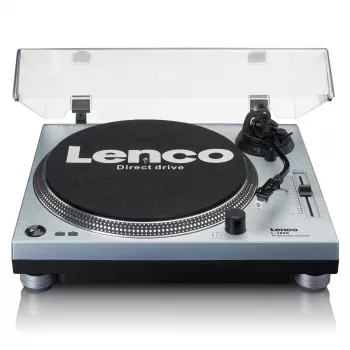 Lenco L-3809ME tiešās piedziņas atskaņotājs — manuāls, USB Type-A, metāliski zils