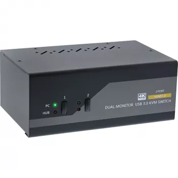 KVM Desktop Slēdzis InLine 62652I 2-portu Divu Monitoru HDMI 4K USB 3.0 Audio