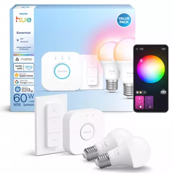 Philips Hue White un krāsu atmosfēra LED spuldze E27 Bluetooth 8 W, 111 mm, 6 cm Ø (2 iepakojumā)