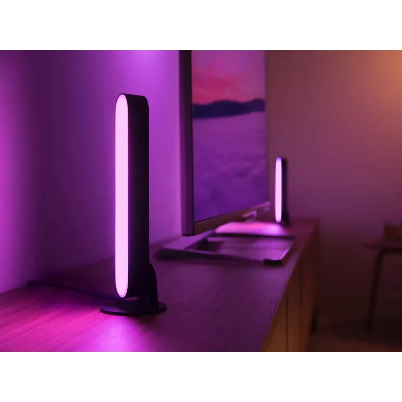 Philips Hue Play gaismas stieņu komplekts — 2 Play stieņi + Hue Bridge Pro, Bluetooth, melns, C tipa spraudnis