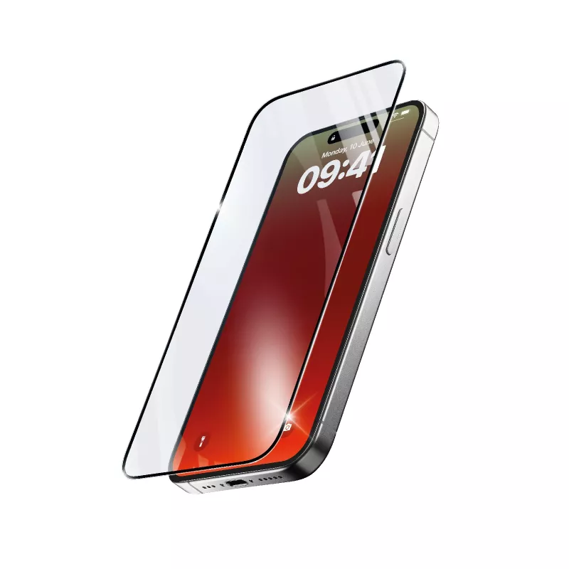 Cellularline Fortified Xtreme Glass aizsargstikls iPhone 16 – pastiprinātas malas, triecienizturīgs, viegli uzliekams